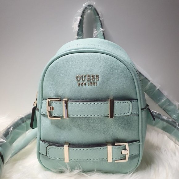 Guess NWT Jori Mini Backpack Blue/Turquoise/ Teal/Aqua - Picture 2 of 13